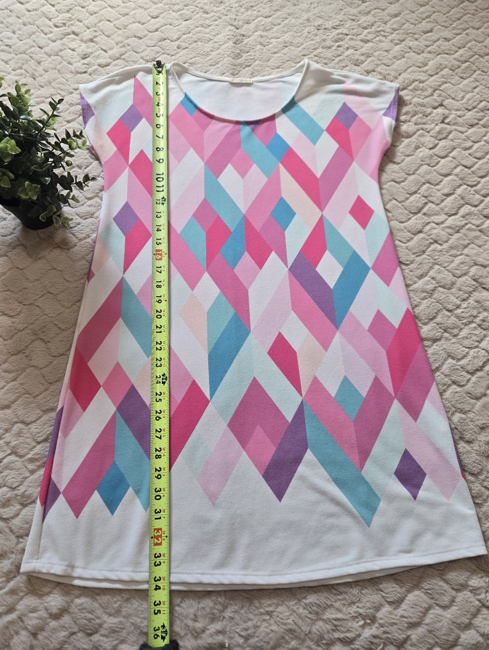 12 Pm by Mon Ami Multicolor Pastel Diamond Geo Black Pattern, Size Medium - Picture 5 of 6